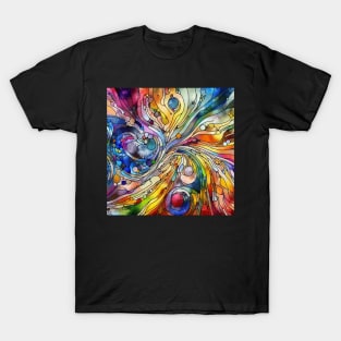 Psychedelic looking abstract illustration of stained glass T-Shirt